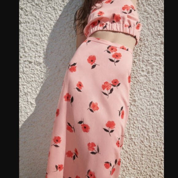 PRINTED LINEN BLEND SKIRT - Picture 5 of 12